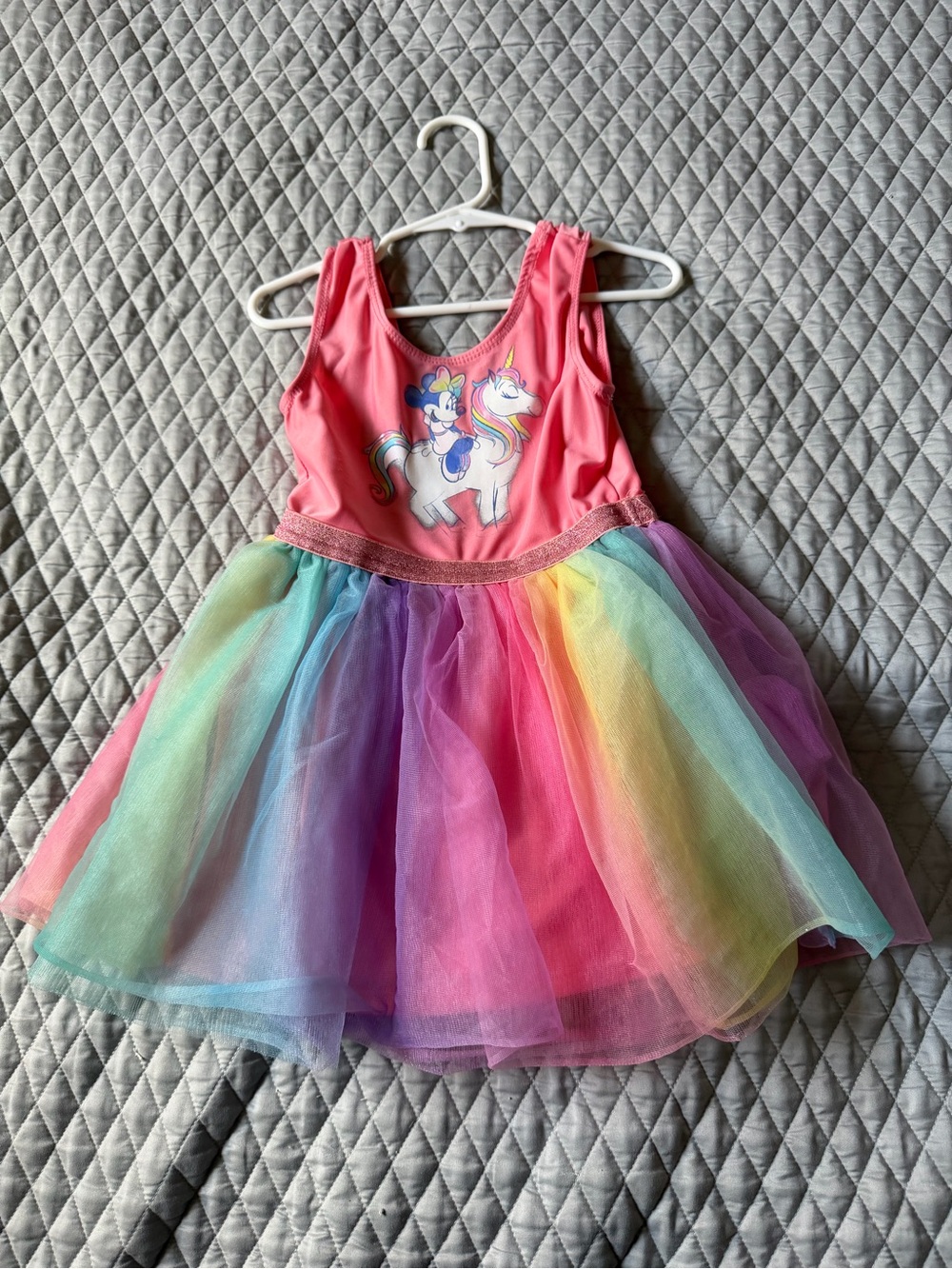 Pink Girls' Unicorn Rainbow Tulle Costume Dress